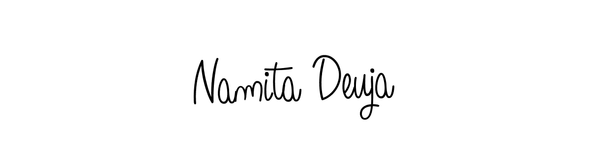 Make a beautiful signature design for name Namita Deuja. With this signature (Angelique-Rose-font-FFP) style, you can create a handwritten signature for free. Namita Deuja signature style 5 images and pictures png