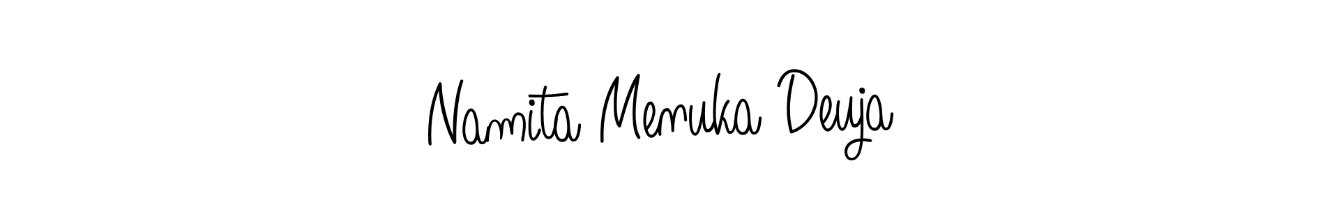 Use a signature maker to create a handwritten signature online. With this signature software, you can design (Angelique-Rose-font-FFP) your own signature for name Namita Menuka Deuja. Namita Menuka Deuja signature style 5 images and pictures png