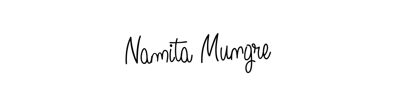 The best way (Angelique-Rose-font-FFP) to make a short signature is to pick only two or three words in your name. The name Namita Mungre include a total of six letters. For converting this name. Namita Mungre signature style 5 images and pictures png