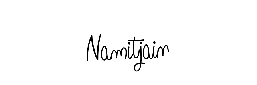 How to make Namitjain name signature. Use Angelique-Rose-font-FFP style for creating short signs online. This is the latest handwritten sign. Namitjain signature style 5 images and pictures png