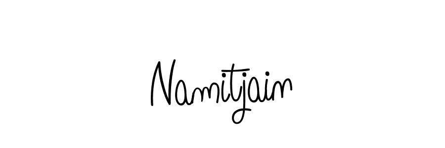 How to make Namitjain name signature. Use Angelique-Rose-font-FFP style for creating short signs online. This is the latest handwritten sign. Namitjain signature style 5 images and pictures png