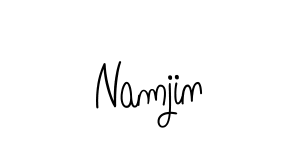 Make a beautiful signature design for name Namjin. With this signature (Angelique-Rose-font-FFP) style, you can create a handwritten signature for free. Namjin signature style 5 images and pictures png