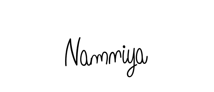 Make a beautiful signature design for name Namniya. With this signature (Angelique-Rose-font-FFP) style, you can create a handwritten signature for free. Namniya signature style 5 images and pictures png