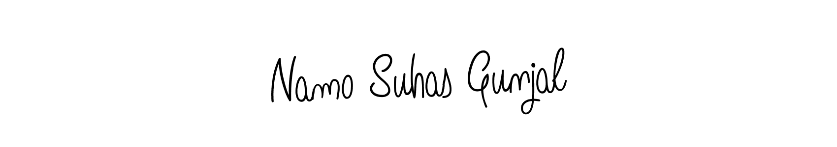 Make a beautiful signature design for name Namo Suhas Gunjal. With this signature (Angelique-Rose-font-FFP) style, you can create a handwritten signature for free. Namo Suhas Gunjal signature style 5 images and pictures png