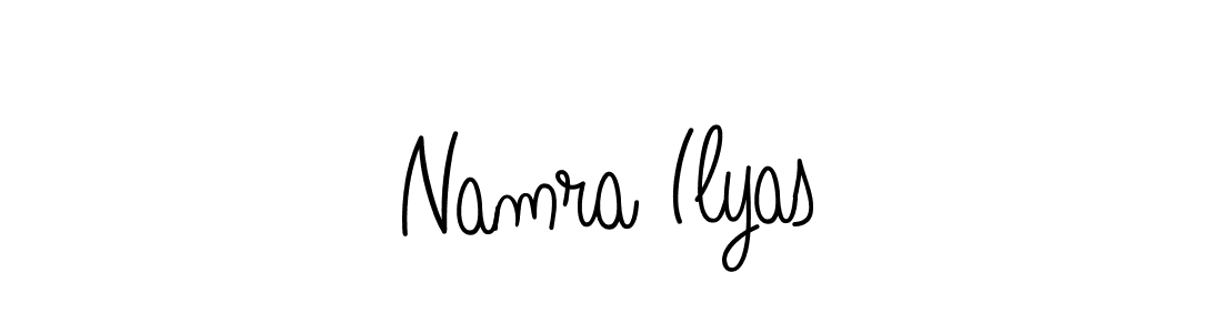 Use a signature maker to create a handwritten signature online. With this signature software, you can design (Angelique-Rose-font-FFP) your own signature for name Namra Ilyas. Namra Ilyas signature style 5 images and pictures png