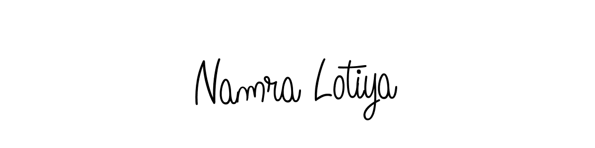 Create a beautiful signature design for name Namra Lotiya. With this signature (Angelique-Rose-font-FFP) fonts, you can make a handwritten signature for free. Namra Lotiya signature style 5 images and pictures png