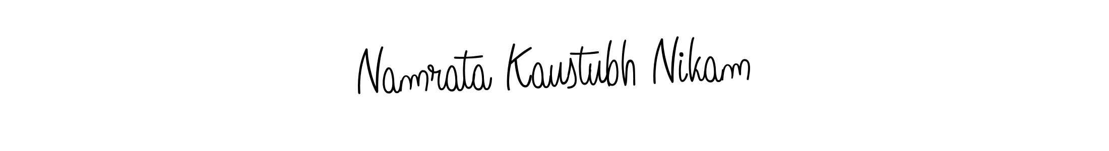 Namrata Kaustubh Nikam stylish signature style. Best Handwritten Sign (Angelique-Rose-font-FFP) for my name. Handwritten Signature Collection Ideas for my name Namrata Kaustubh Nikam. Namrata Kaustubh Nikam signature style 5 images and pictures png