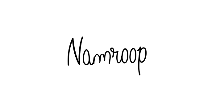 Use a signature maker to create a handwritten signature online. With this signature software, you can design (Angelique-Rose-font-FFP) your own signature for name Namroop. Namroop signature style 5 images and pictures png