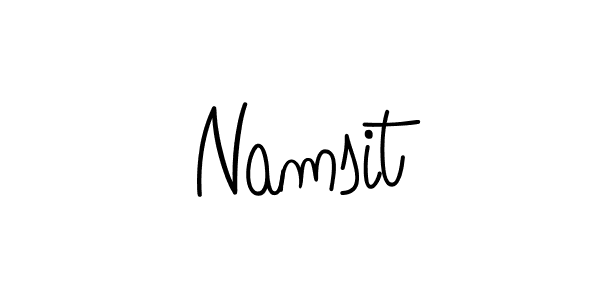 Use a signature maker to create a handwritten signature online. With this signature software, you can design (Angelique-Rose-font-FFP) your own signature for name Namsit. Namsit signature style 5 images and pictures png