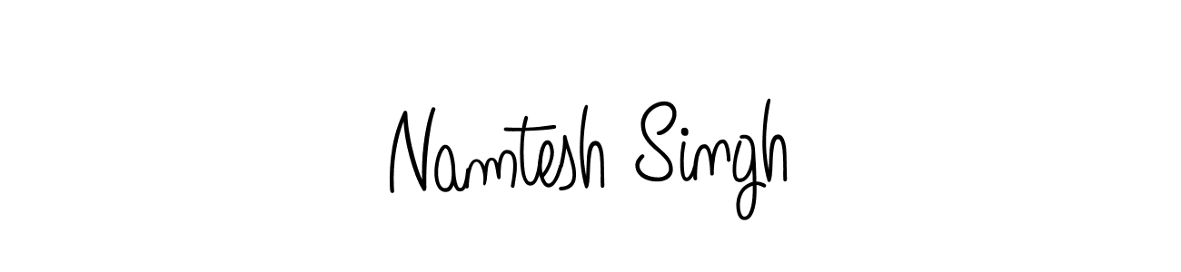 You should practise on your own different ways (Angelique-Rose-font-FFP) to write your name (Namtesh Singh) in signature. don't let someone else do it for you. Namtesh Singh signature style 5 images and pictures png