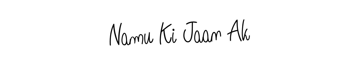 Also You can easily find your signature by using the search form. We will create Namu Ki Jaan Ak name handwritten signature images for you free of cost using Angelique-Rose-font-FFP sign style. Namu Ki Jaan Ak signature style 5 images and pictures png