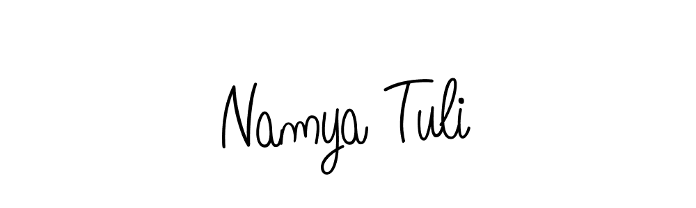 Check out images of Autograph of Namya Tuli name. Actor Namya Tuli Signature Style. Angelique-Rose-font-FFP is a professional sign style online. Namya Tuli signature style 5 images and pictures png