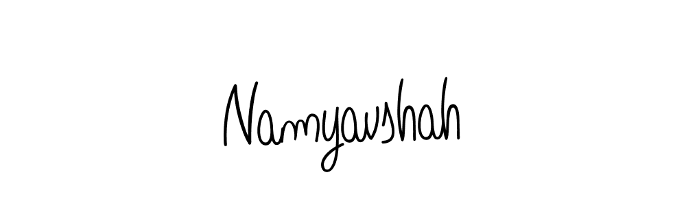 How to make Namyavshah name signature. Use Angelique-Rose-font-FFP style for creating short signs online. This is the latest handwritten sign. Namyavshah signature style 5 images and pictures png