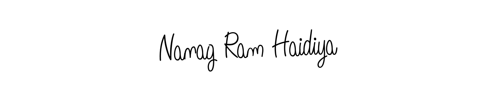 You should practise on your own different ways (Angelique-Rose-font-FFP) to write your name (Nanag Ram Haidiya) in signature. don't let someone else do it for you. Nanag Ram Haidiya signature style 5 images and pictures png