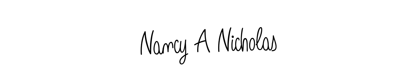How to make Nancy A Nicholas name signature. Use Angelique-Rose-font-FFP style for creating short signs online. This is the latest handwritten sign. Nancy A Nicholas signature style 5 images and pictures png