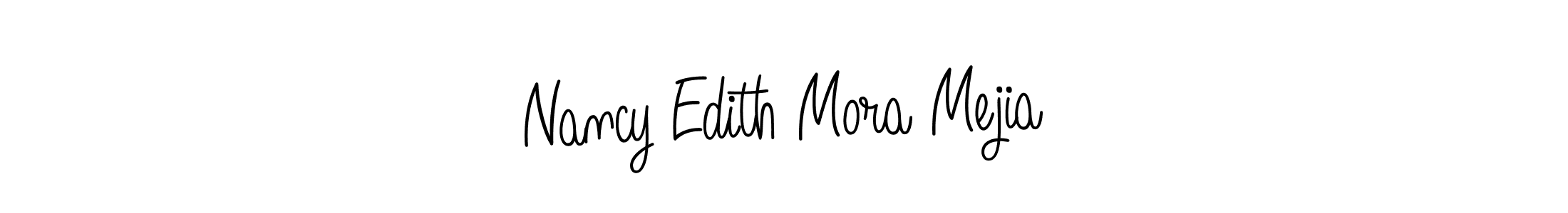 You should practise on your own different ways (Angelique-Rose-font-FFP) to write your name (Nancy Edith Mora Mejia) in signature. don't let someone else do it for you. Nancy Edith Mora Mejia signature style 5 images and pictures png