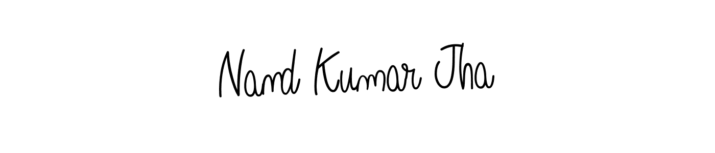 You should practise on your own different ways (Angelique-Rose-font-FFP) to write your name (Nand Kumar Jha) in signature. don't let someone else do it for you. Nand Kumar Jha signature style 5 images and pictures png