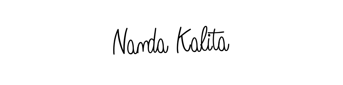 The best way (Angelique-Rose-font-FFP) to make a short signature is to pick only two or three words in your name. The name Nanda Kalita include a total of six letters. For converting this name. Nanda Kalita signature style 5 images and pictures png