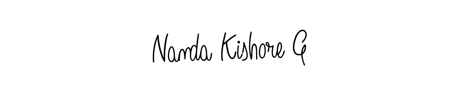 The best way (Angelique-Rose-font-FFP) to make a short signature is to pick only two or three words in your name. The name Nanda Kishore G include a total of six letters. For converting this name. Nanda Kishore G signature style 5 images and pictures png