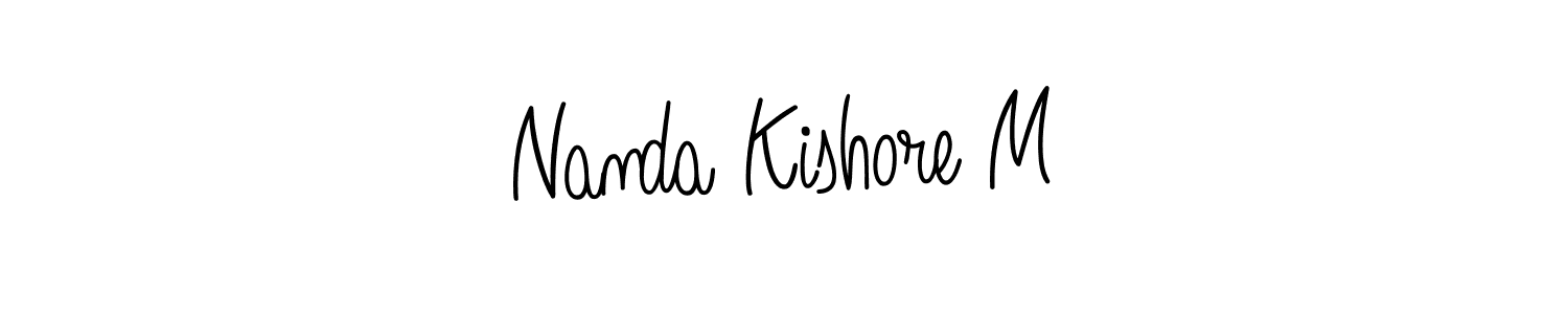 How to Draw Nanda Kishore M signature style? Angelique-Rose-font-FFP is a latest design signature styles for name Nanda Kishore M. Nanda Kishore M signature style 5 images and pictures png