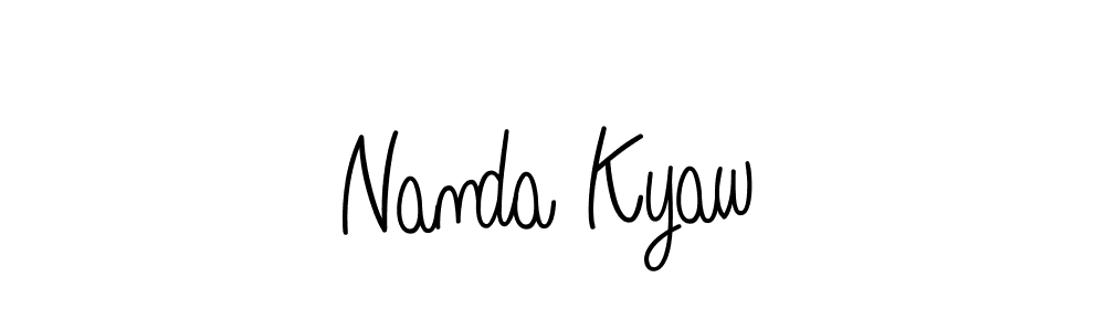 You should practise on your own different ways (Angelique-Rose-font-FFP) to write your name (Nanda Kyaw) in signature. don't let someone else do it for you. Nanda Kyaw signature style 5 images and pictures png