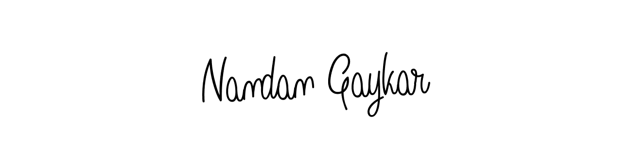 Use a signature maker to create a handwritten signature online. With this signature software, you can design (Angelique-Rose-font-FFP) your own signature for name Nandan Gaykar. Nandan Gaykar signature style 5 images and pictures png