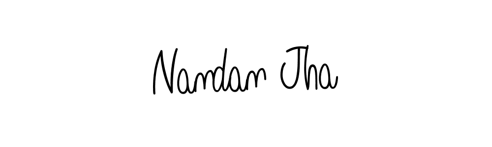 Nandan Jha stylish signature style. Best Handwritten Sign (Angelique-Rose-font-FFP) for my name. Handwritten Signature Collection Ideas for my name Nandan Jha. Nandan Jha signature style 5 images and pictures png