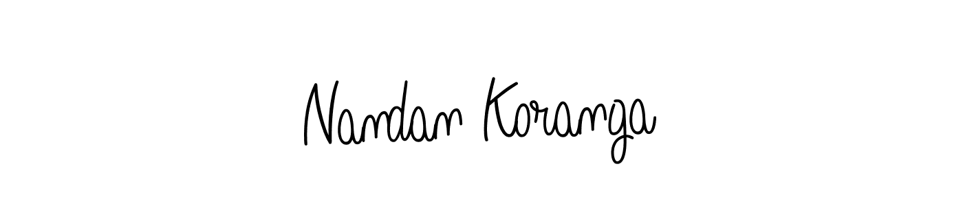 Nandan Koranga stylish signature style. Best Handwritten Sign (Angelique-Rose-font-FFP) for my name. Handwritten Signature Collection Ideas for my name Nandan Koranga. Nandan Koranga signature style 5 images and pictures png