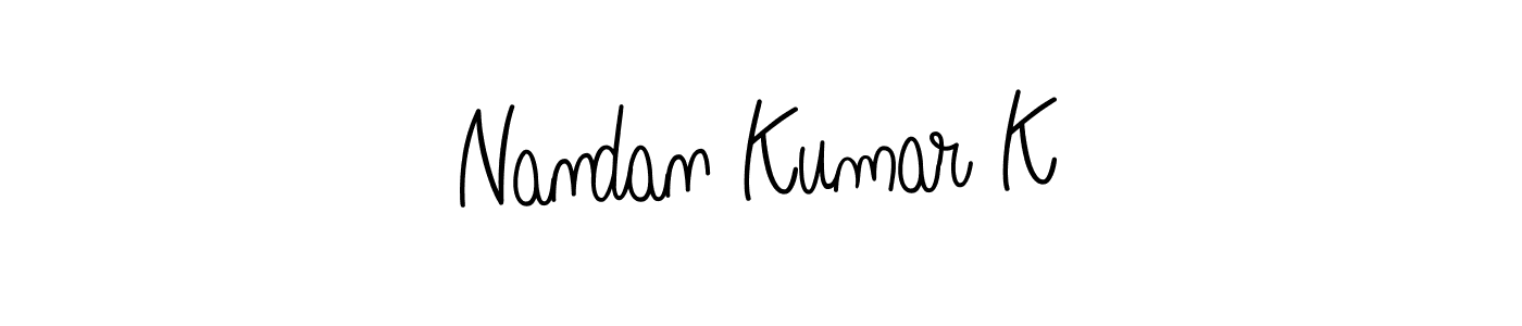 Make a beautiful signature design for name Nandan Kumar K. With this signature (Angelique-Rose-font-FFP) style, you can create a handwritten signature for free. Nandan Kumar K signature style 5 images and pictures png