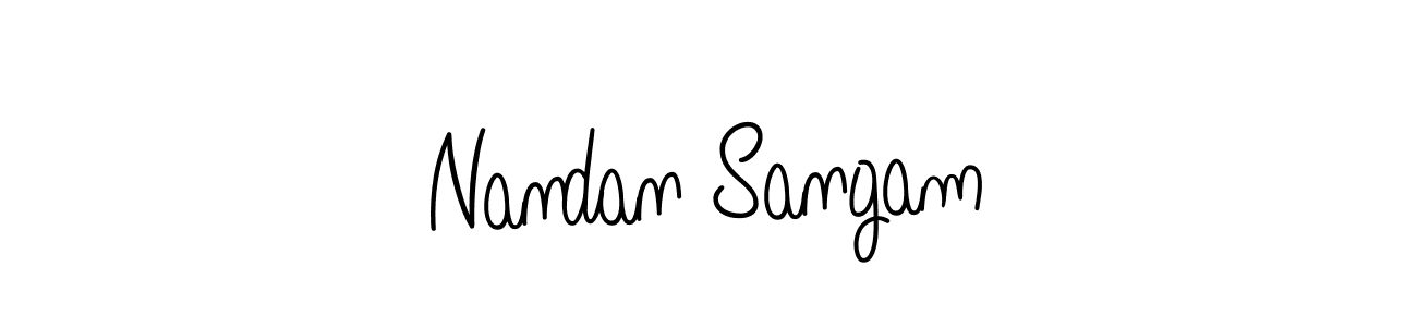 How to make Nandan Sangam name signature. Use Angelique-Rose-font-FFP style for creating short signs online. This is the latest handwritten sign. Nandan Sangam signature style 5 images and pictures png