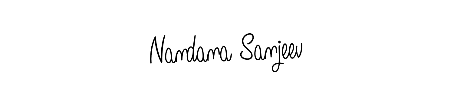 You should practise on your own different ways (Angelique-Rose-font-FFP) to write your name (Nandana Sanjeev) in signature. don't let someone else do it for you. Nandana Sanjeev signature style 5 images and pictures png