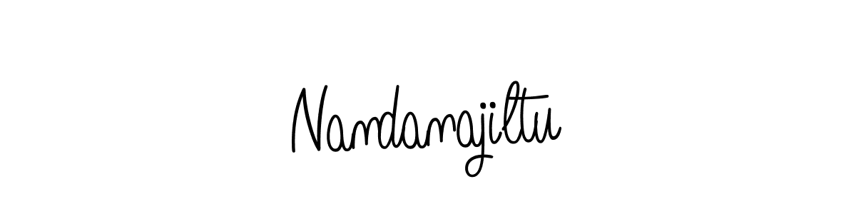 Use a signature maker to create a handwritten signature online. With this signature software, you can design (Angelique-Rose-font-FFP) your own signature for name Nandanajiltu. Nandanajiltu signature style 5 images and pictures png