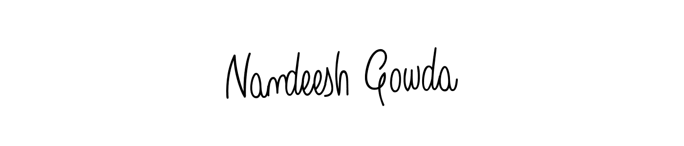 Make a beautiful signature design for name Nandeesh Gowda. With this signature (Angelique-Rose-font-FFP) style, you can create a handwritten signature for free. Nandeesh Gowda signature style 5 images and pictures png