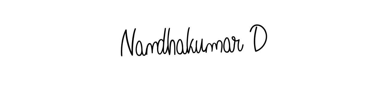 Nandhakumar D stylish signature style. Best Handwritten Sign (Angelique-Rose-font-FFP) for my name. Handwritten Signature Collection Ideas for my name Nandhakumar D. Nandhakumar D signature style 5 images and pictures png