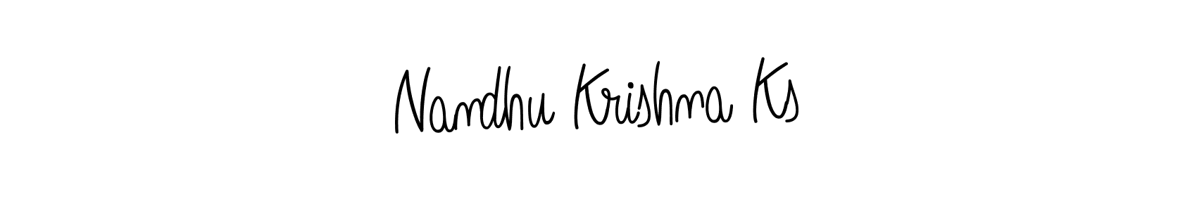 Nandhu Krishna Ks stylish signature style. Best Handwritten Sign (Angelique-Rose-font-FFP) for my name. Handwritten Signature Collection Ideas for my name Nandhu Krishna Ks. Nandhu Krishna Ks signature style 5 images and pictures png