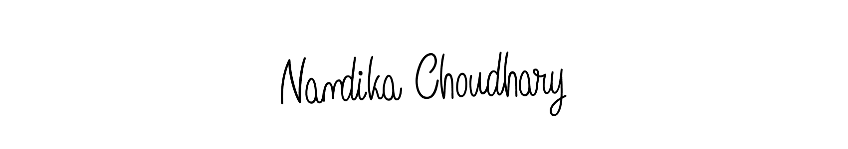 You should practise on your own different ways (Angelique-Rose-font-FFP) to write your name (Nandika Choudhary) in signature. don't let someone else do it for you. Nandika Choudhary signature style 5 images and pictures png