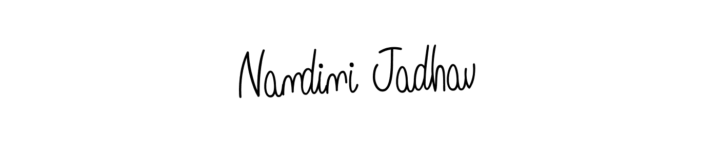 The best way (Angelique-Rose-font-FFP) to make a short signature is to pick only two or three words in your name. The name Nandini Jadhav include a total of six letters. For converting this name. Nandini Jadhav signature style 5 images and pictures png