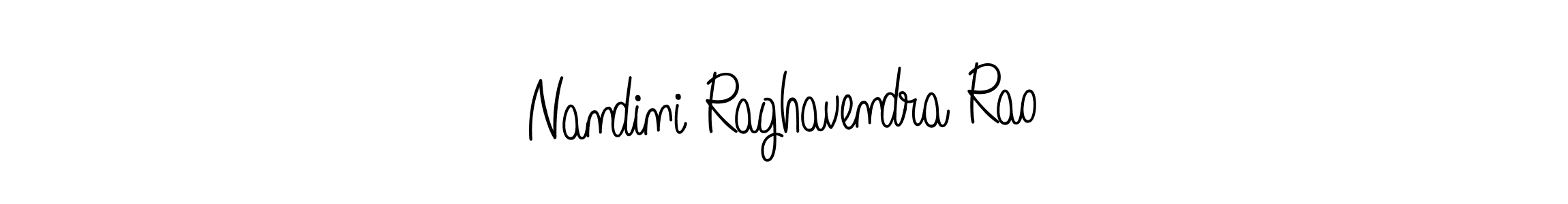 How to make Nandini Raghavendra Rao name signature. Use Angelique-Rose-font-FFP style for creating short signs online. This is the latest handwritten sign. Nandini Raghavendra Rao signature style 5 images and pictures png