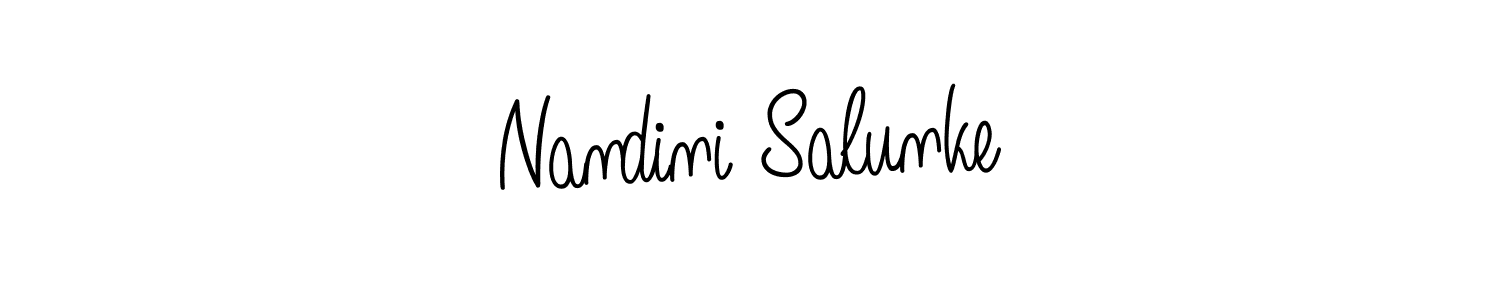 Nandini Salunke stylish signature style. Best Handwritten Sign (Angelique-Rose-font-FFP) for my name. Handwritten Signature Collection Ideas for my name Nandini Salunke. Nandini Salunke signature style 5 images and pictures png