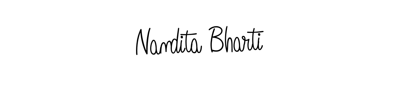 if you are searching for the best signature style for your name Nandita Bharti. so please give up your signature search. here we have designed multiple signature styles  using Angelique-Rose-font-FFP. Nandita Bharti signature style 5 images and pictures png