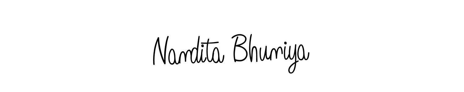 You should practise on your own different ways (Angelique-Rose-font-FFP) to write your name (Nandita Bhuniya) in signature. don't let someone else do it for you. Nandita Bhuniya signature style 5 images and pictures png