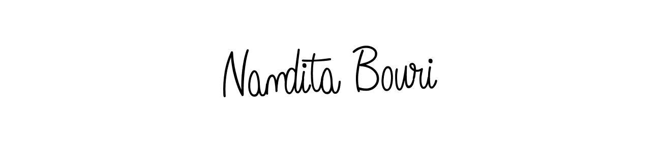 The best way (Angelique-Rose-font-FFP) to make a short signature is to pick only two or three words in your name. The name Nandita Bouri include a total of six letters. For converting this name. Nandita Bouri signature style 5 images and pictures png