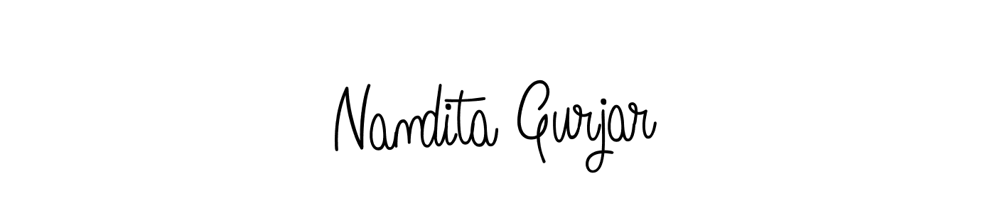 Nandita Gurjar stylish signature style. Best Handwritten Sign (Angelique-Rose-font-FFP) for my name. Handwritten Signature Collection Ideas for my name Nandita Gurjar. Nandita Gurjar signature style 5 images and pictures png