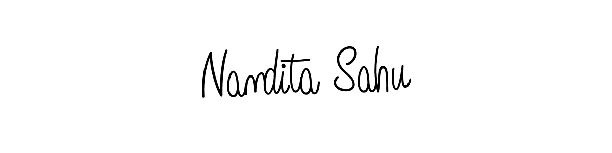 The best way (Angelique-Rose-font-FFP) to make a short signature is to pick only two or three words in your name. The name Nandita Sahu include a total of six letters. For converting this name. Nandita Sahu signature style 5 images and pictures png