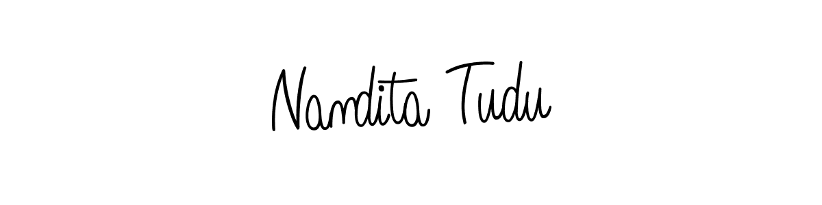 Use a signature maker to create a handwritten signature online. With this signature software, you can design (Angelique-Rose-font-FFP) your own signature for name Nandita Tudu. Nandita Tudu signature style 5 images and pictures png