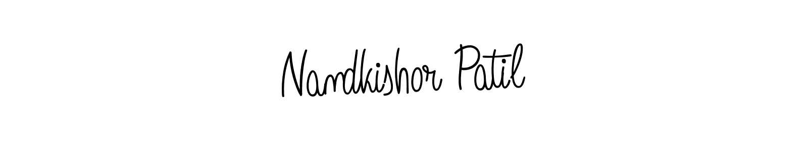 The best way (Angelique-Rose-font-FFP) to make a short signature is to pick only two or three words in your name. The name Nandkishor Patil include a total of six letters. For converting this name. Nandkishor Patil signature style 5 images and pictures png