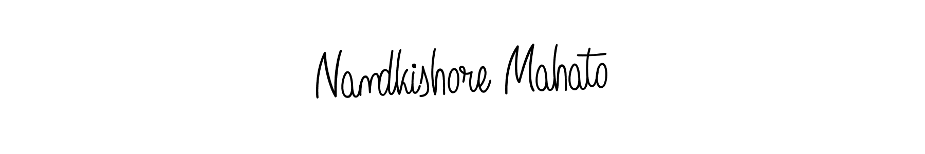 You should practise on your own different ways (Angelique-Rose-font-FFP) to write your name (Nandkishore Mahato) in signature. don't let someone else do it for you. Nandkishore Mahato signature style 5 images and pictures png