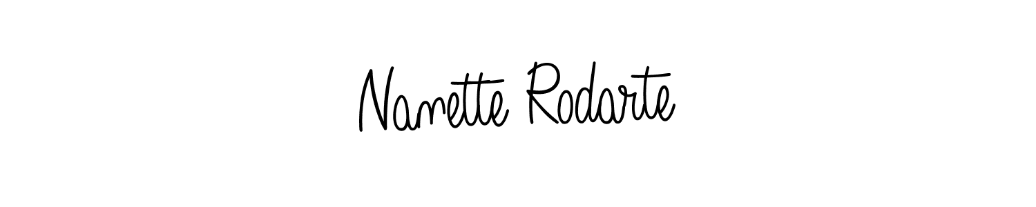 How to make Nanette Rodarte name signature. Use Angelique-Rose-font-FFP style for creating short signs online. This is the latest handwritten sign. Nanette Rodarte signature style 5 images and pictures png