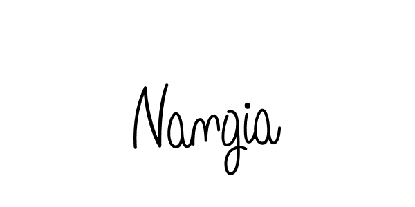 Use a signature maker to create a handwritten signature online. With this signature software, you can design (Angelique-Rose-font-FFP) your own signature for name Nangia. Nangia signature style 5 images and pictures png