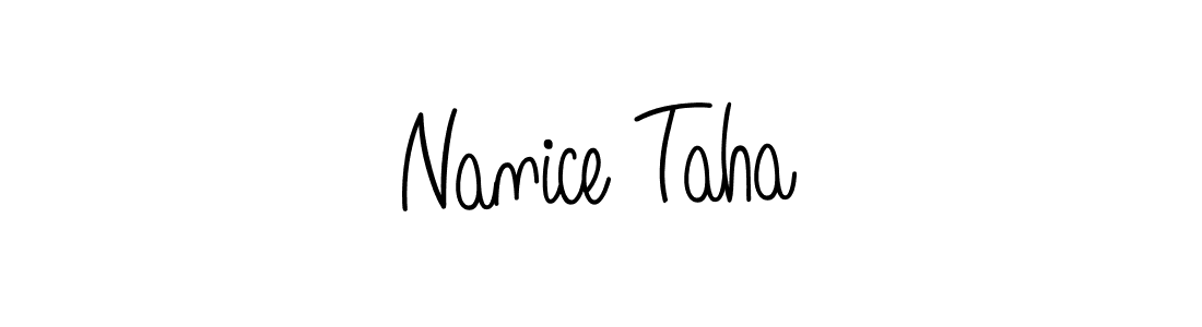 How to make Nanice Taha name signature. Use Angelique-Rose-font-FFP style for creating short signs online. This is the latest handwritten sign. Nanice Taha signature style 5 images and pictures png
